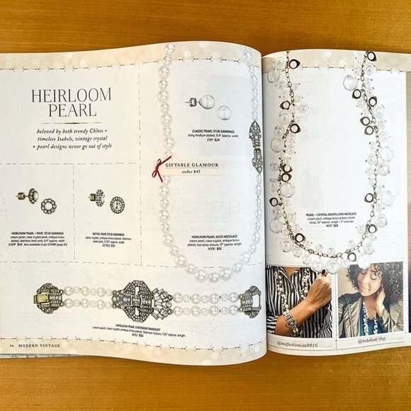 Chloe + Isabel - Pearl and Crystal Drops Long Necklace - Picture 6 of 7